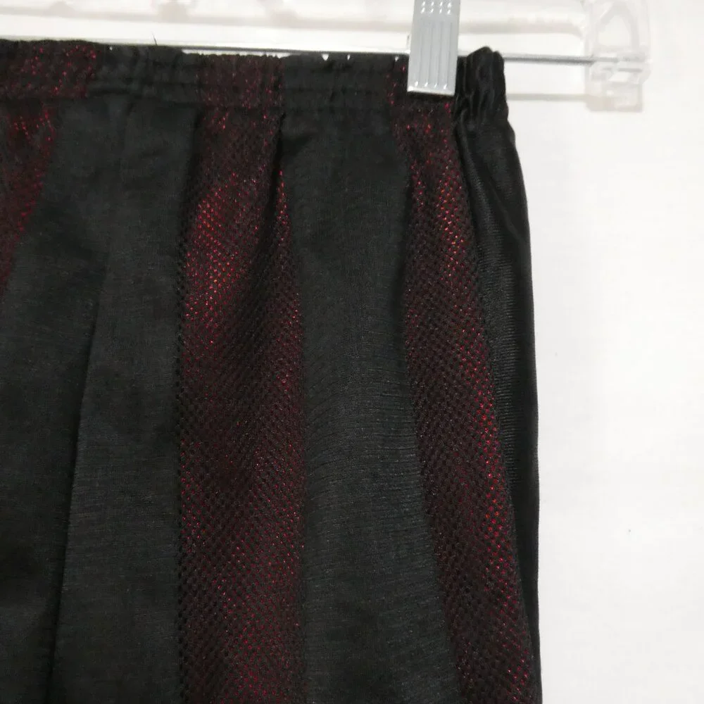 CHAMPIONSHIP GOLD | size 7 | Black and Burgundy Striped Basketball Shorts - Picture 11 of 14